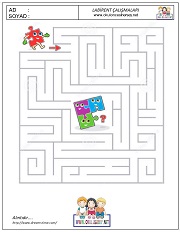 okul öncesi labirent bulmacai çalışma sayfaları